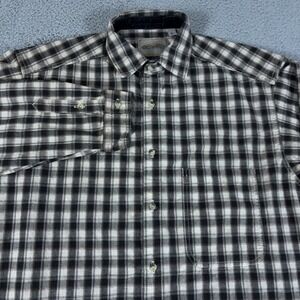 VINTAGE Gramicci Shirt Mens XL Gray Plaid Flannel Heavy Cotton Outdoor USA 90s
